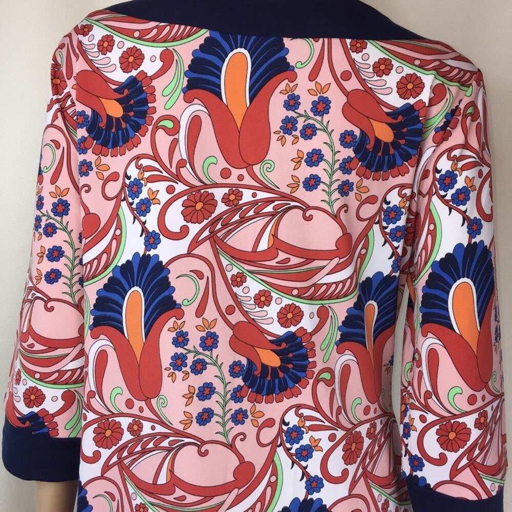 Tracy Negoshian Floral Dress w/ 3/4‎ Sleeves, Size L - Picture 4 of 7